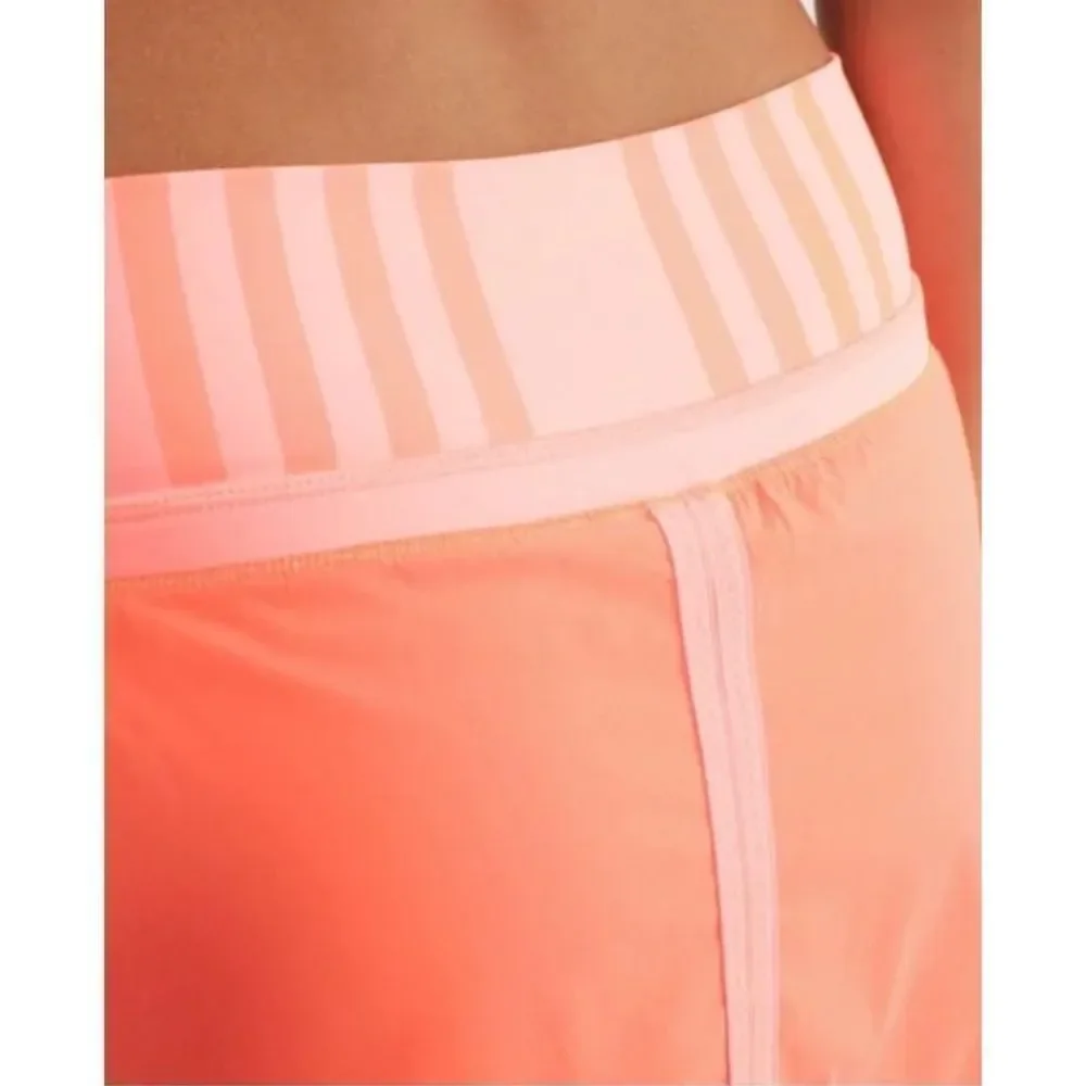 Lululemon Run Pace Skirt Pop Orange Pink Bleached Coral Ocean Stripe Sz 8